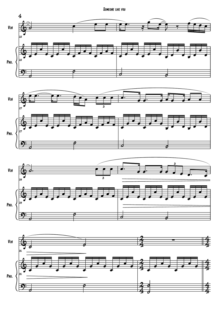 Someone Like You Someone Like You Violin Solo scores gallery preview page 4