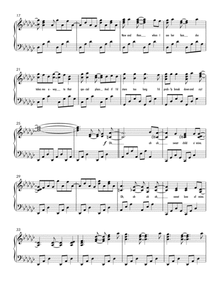 Sweet Child O' Mine (Late Intermediate Piano) image number null
