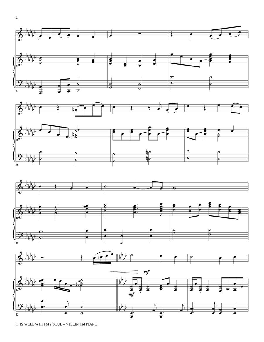 Gary Lanier: 3 BEAUTIFUL HYMNS, Set IV (Duets for Violin & Piano) Violin Solo scores gallery preview page 5