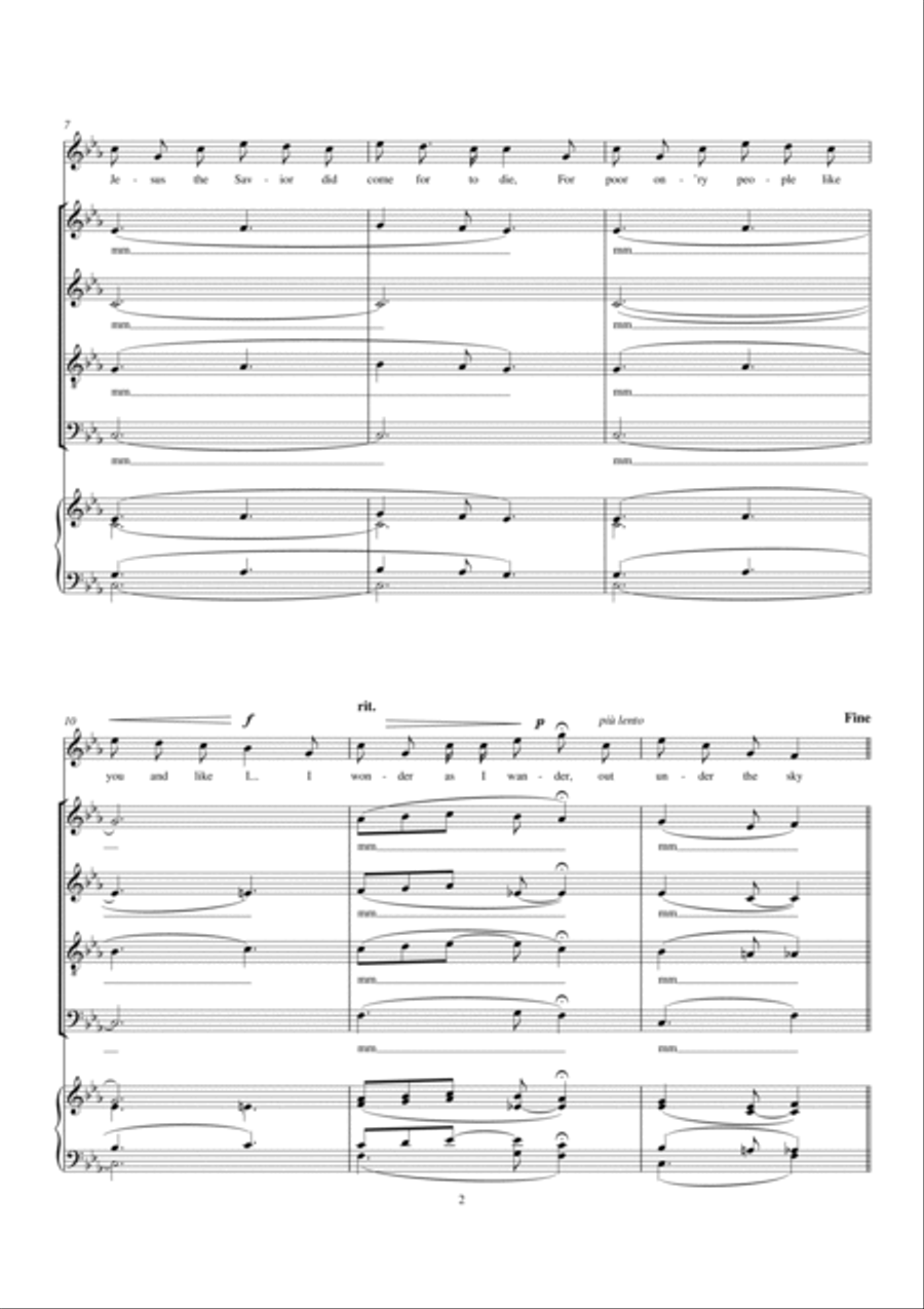 I Wonder As I Wander 4-Part scores gallery preview page 2