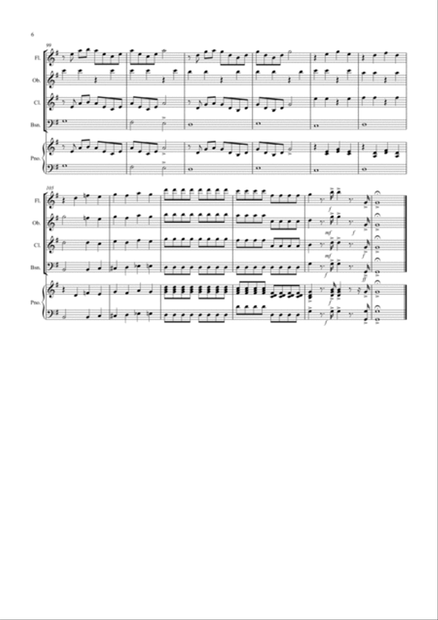 2 Classical Favourites for Wind Quartet (volume three) Woodwind Quartet scores gallery preview page 6