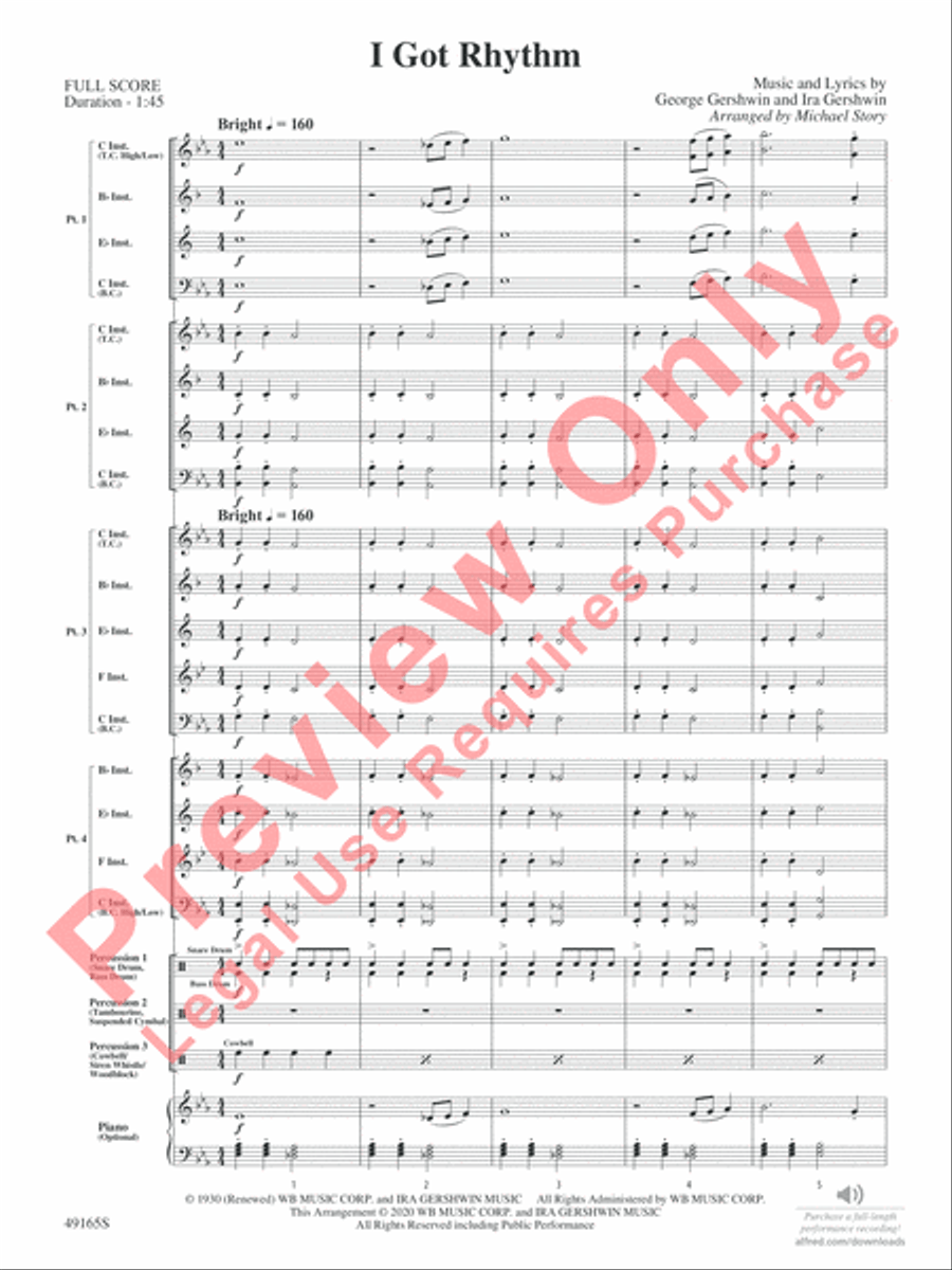 I Got Rhythm I Got Rhythm Concert Band scores gallery preview page 4