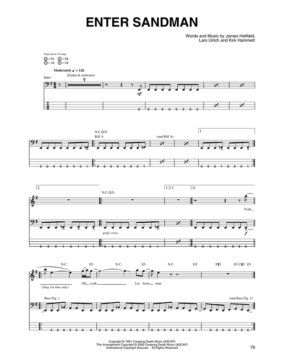 Enter Sandman Acoustic Guitar scores gallery preview page 1