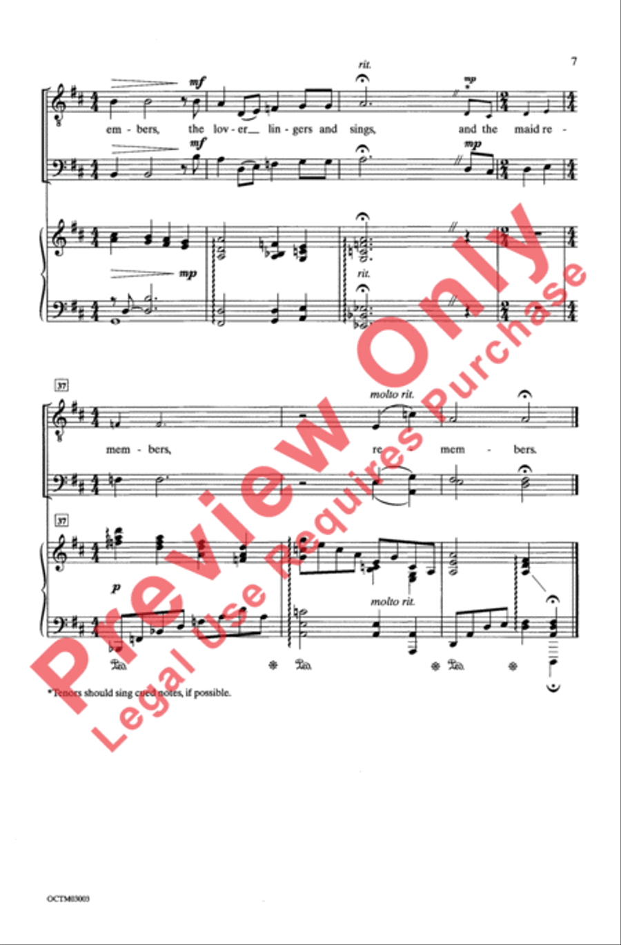 Bright Is The Ring Of Words - TBB 3-Part scores gallery preview page 6