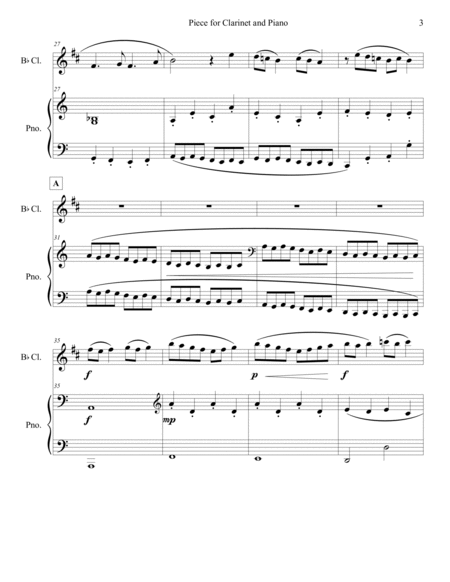 Piece for Clarinet and Piano in 4 parts