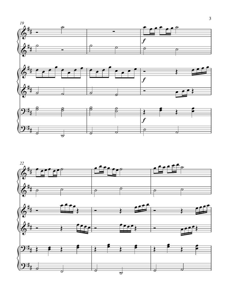 Canon In D (intermediate trio, 1 piano, 6 hands) Piano Trio scores gallery preview page 4