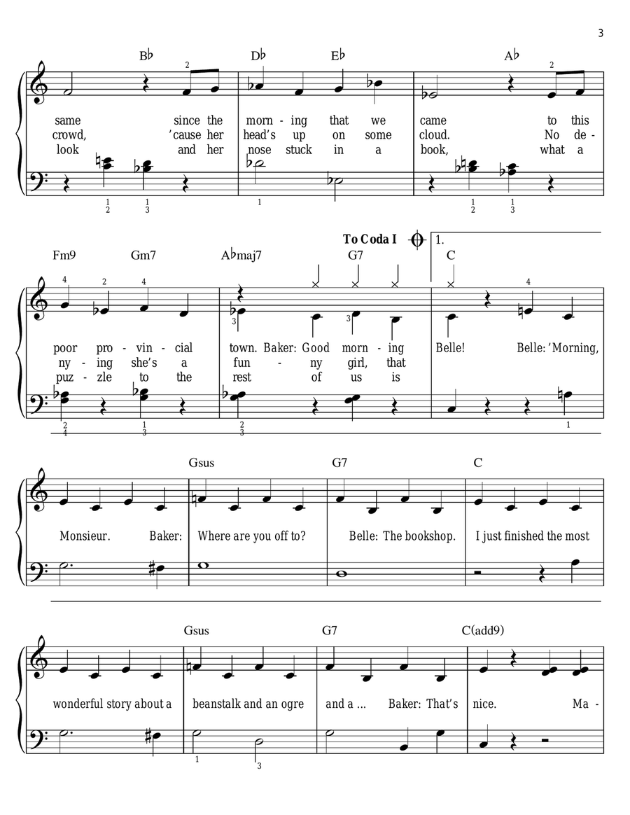 Belle (from Beauty And The Beast) Easy Piano scores gallery preview page 3