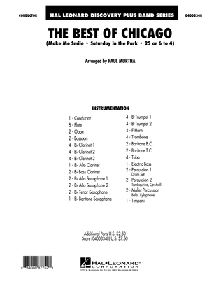 Book cover for The Best Of Chicago - Conductor Score (Full Score)
