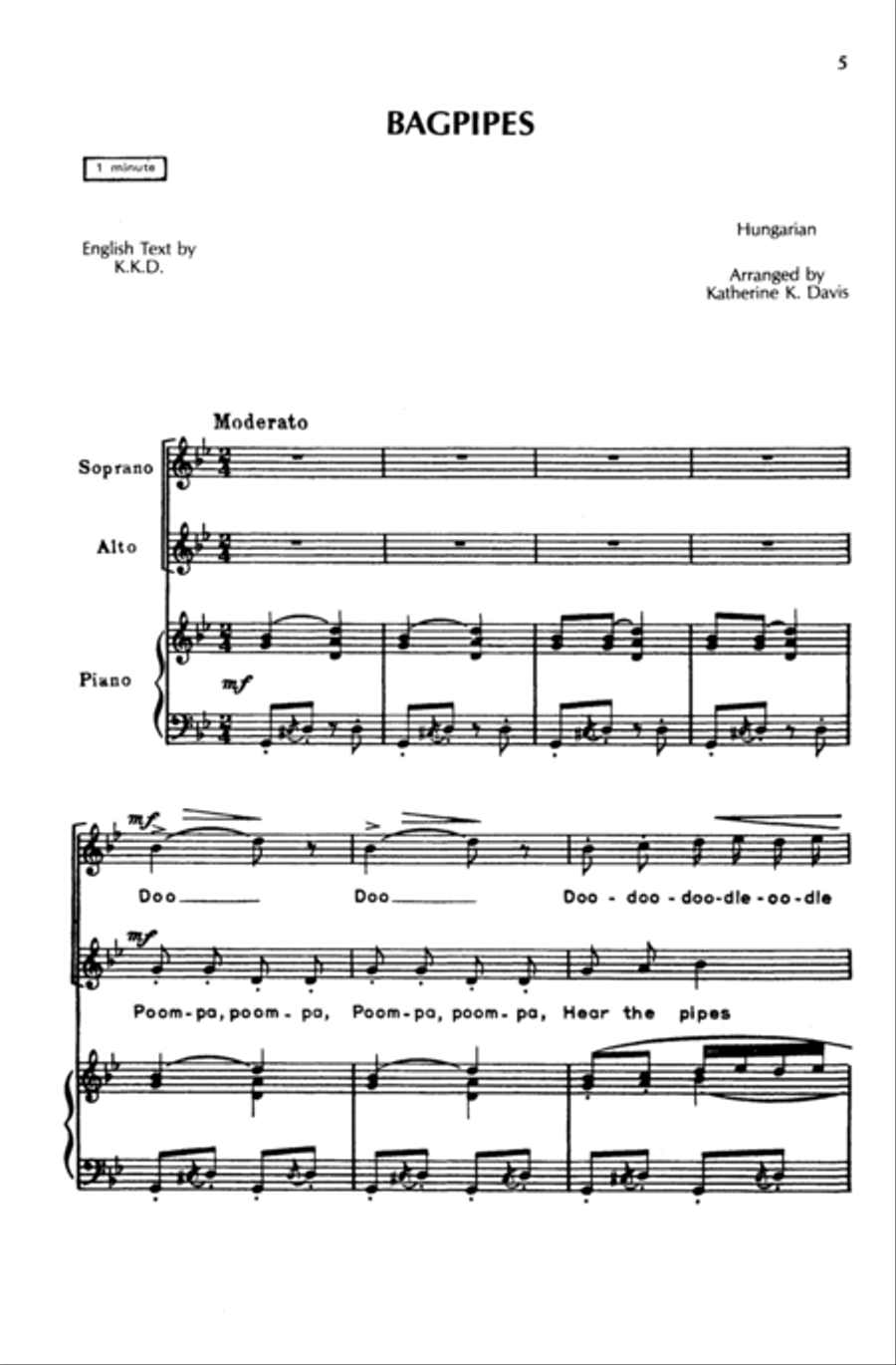 The K. K. Davis Junior Choir Book of International Folksongs SA scores gallery preview page 4