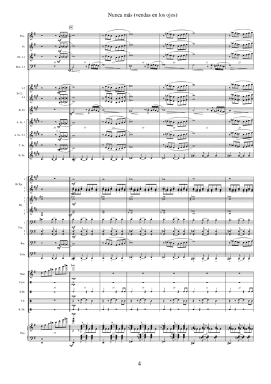 Nunca más(Vendas en los ojos) - Symphonic wind band Concert Band scores gallery preview page 4