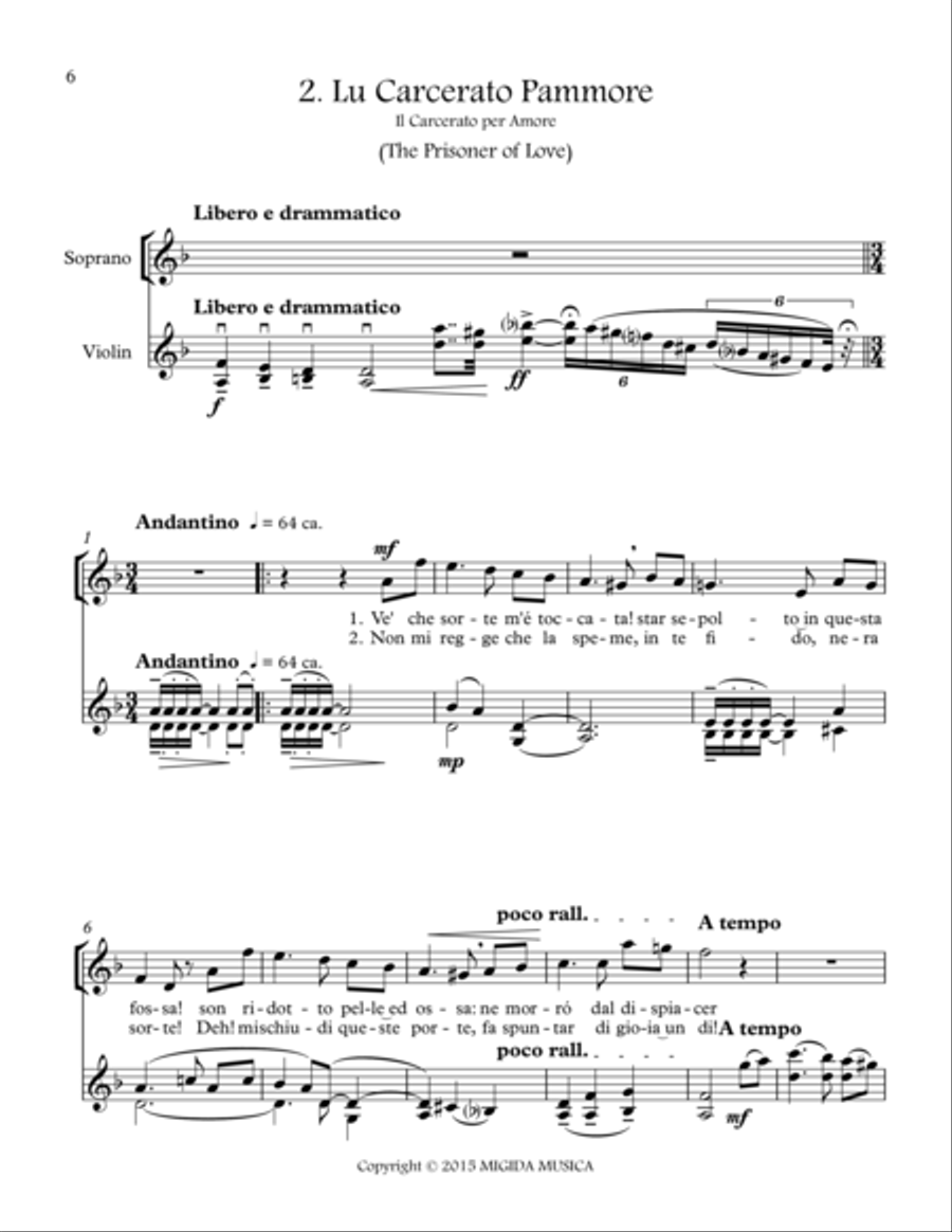 Three Neapolitan Folk Songs Voice scores gallery preview page 6