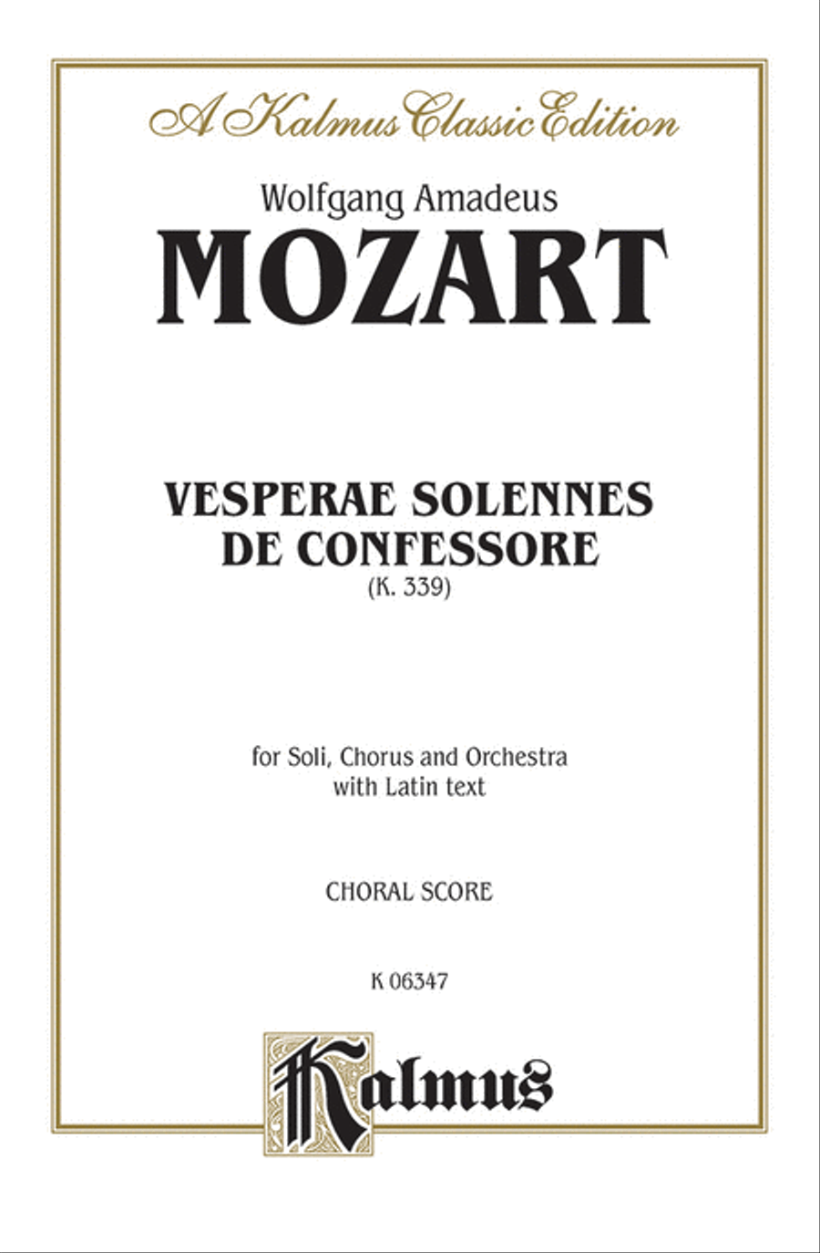 Vesperae solennes de Confessore, K. 339 4-Part scores gallery preview page 1