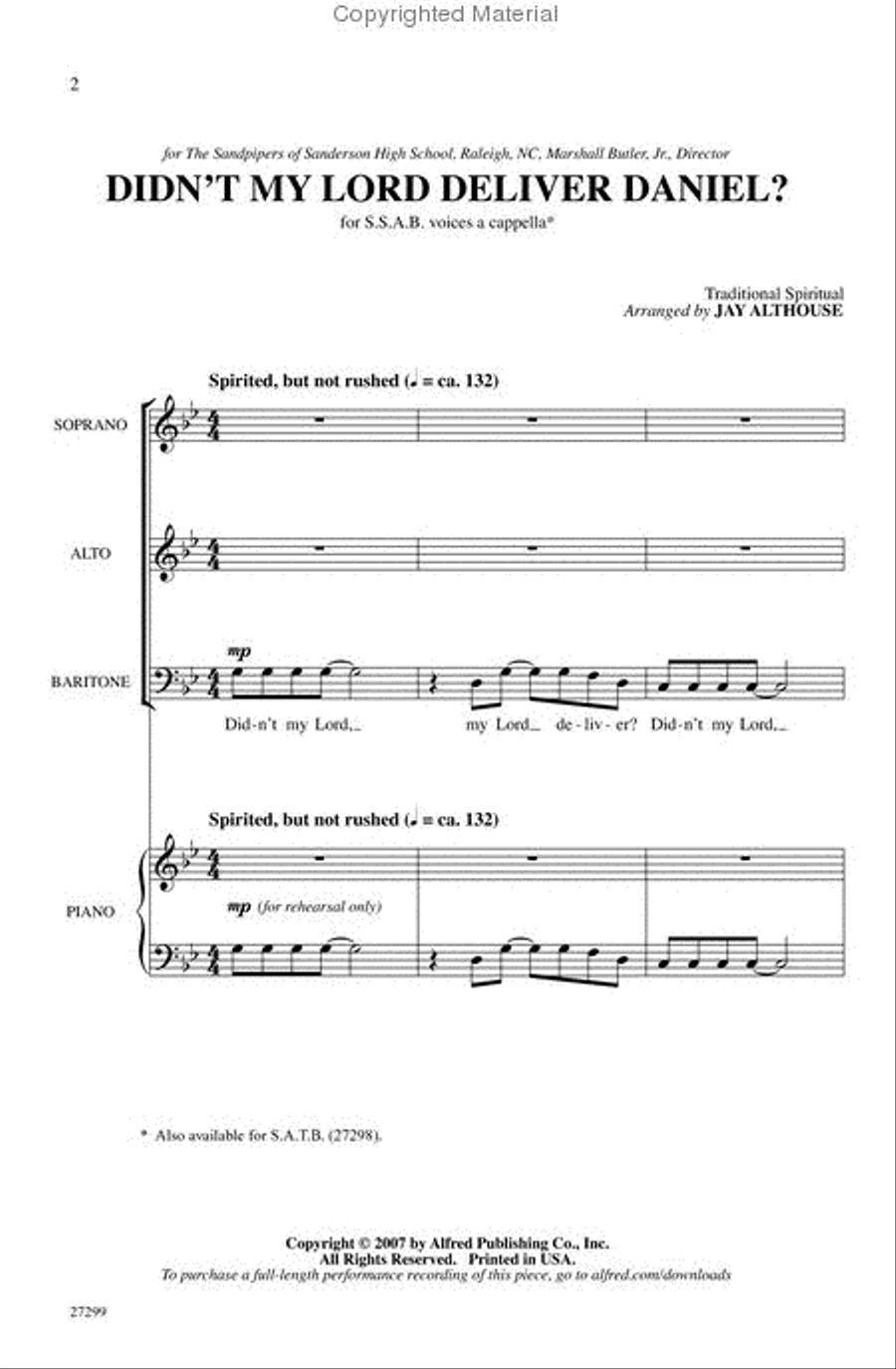 Didn't My Lord Deliver Daniel? 3-Part scores gallery preview page 2