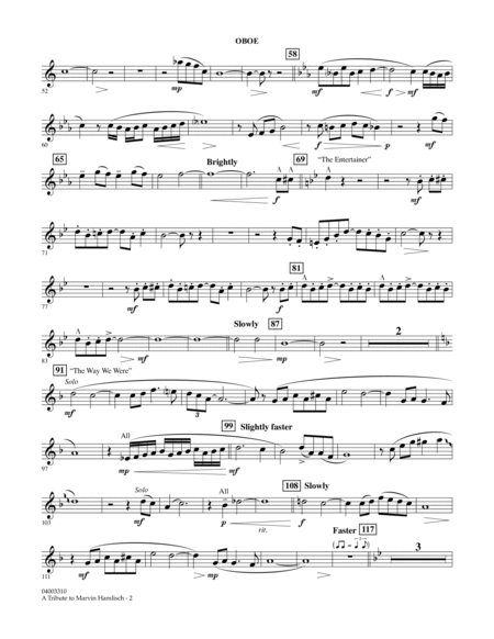 A Tribute To Marvin Hamlisch - Oboe