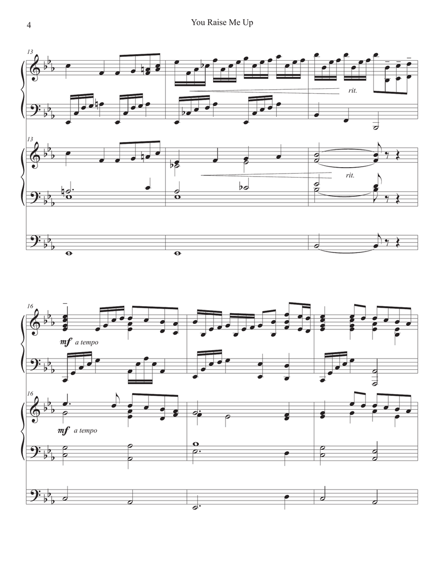 You Raise Me Up Piano scores gallery preview page 4