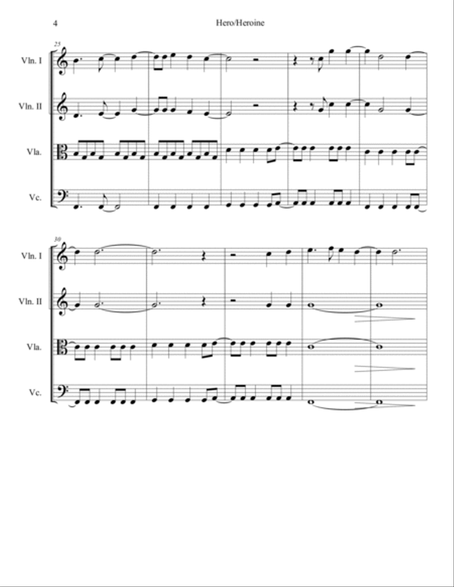 Hero/heroine String Quartet scores gallery preview page 5