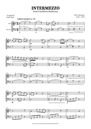 Intermezzo from Cavalleria Rusticana for Flute and Bassoon Duet