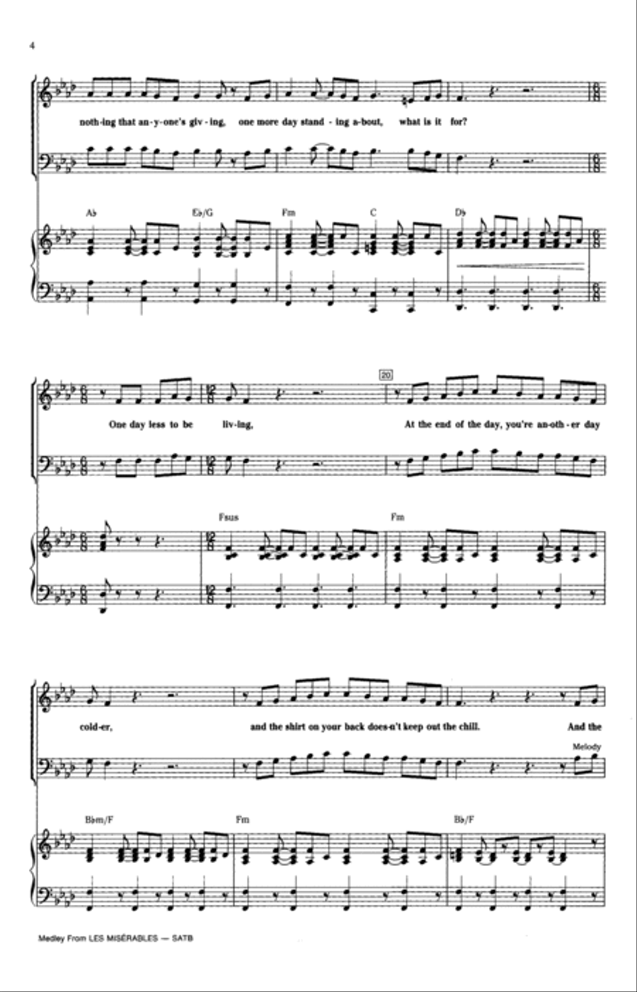 Les Miserables (Choral Medley) (arr. Ed Lojeski) 4-Part scores gallery preview page 3