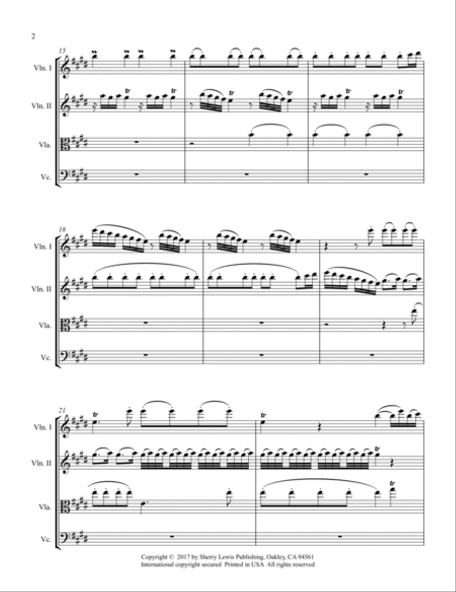 SPRING (La Primavera), 1st Mov, String Quartet, Intermediate Level for 2 violins, viola and cello String Quartet scores gallery preview page 5
