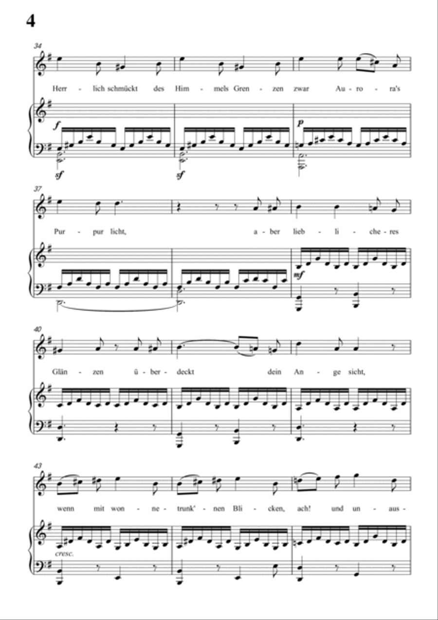 Schubert-Als ich sie errothen sah in G for Vocal and Piano Voice scores gallery preview page 5