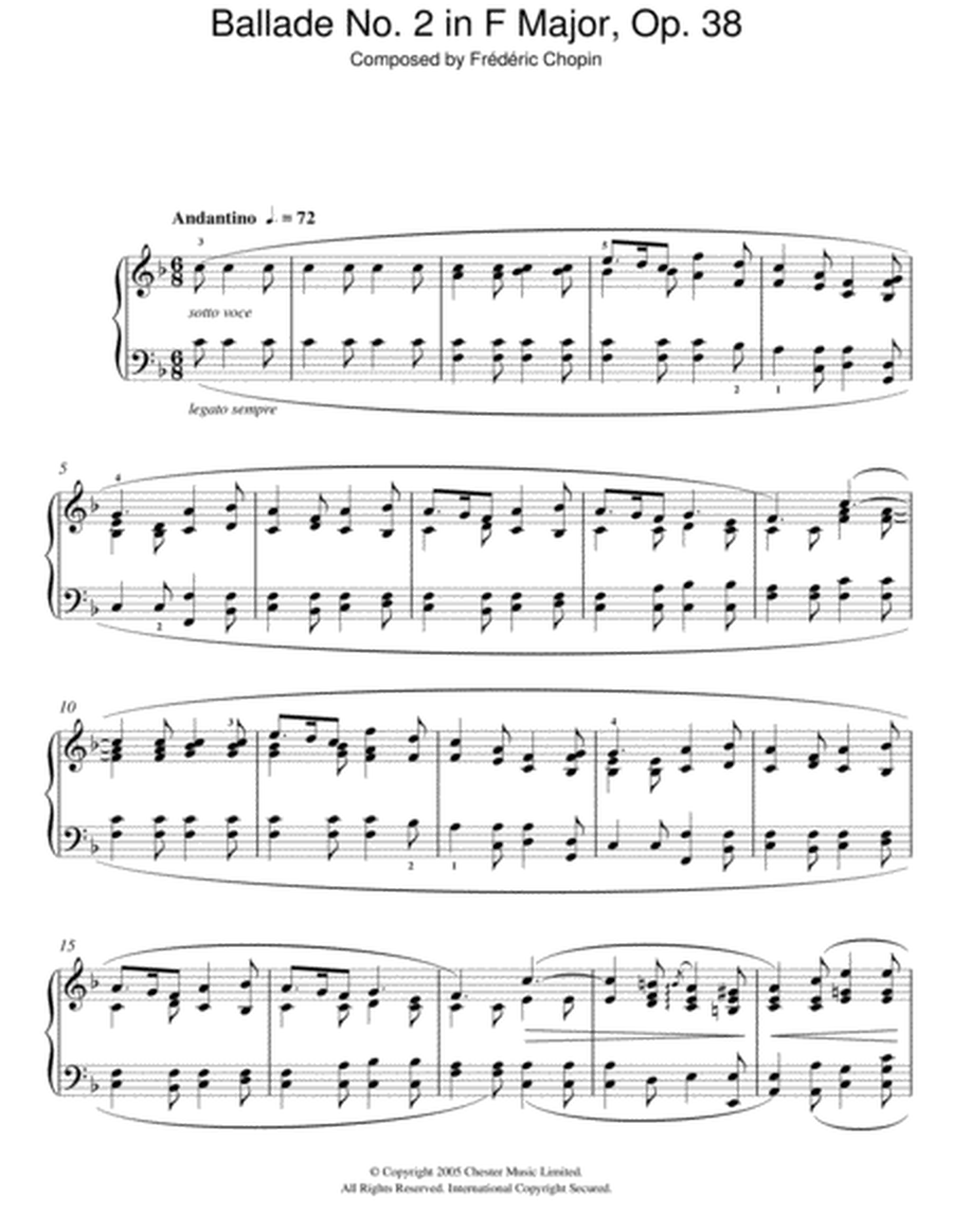 Ballade No. 2 In F Major, Op. 38