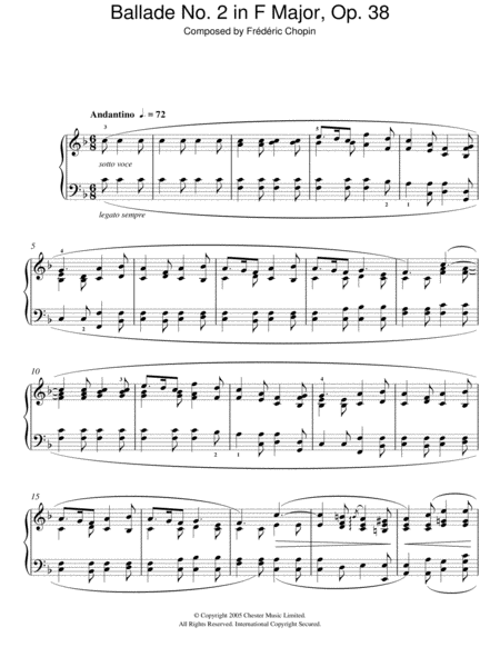 Ballade No. 2 In F Major, Op. 38