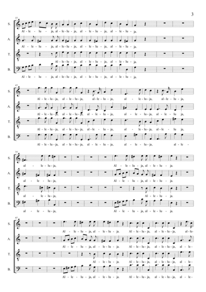 ALLELUJA - From Veni Sancte Spiritus - K47 - For SATB Choir and Organ 3 staff (with Organ Part)