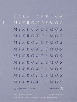 Book cover for Mikrokosmos Volume 3 (Blue)