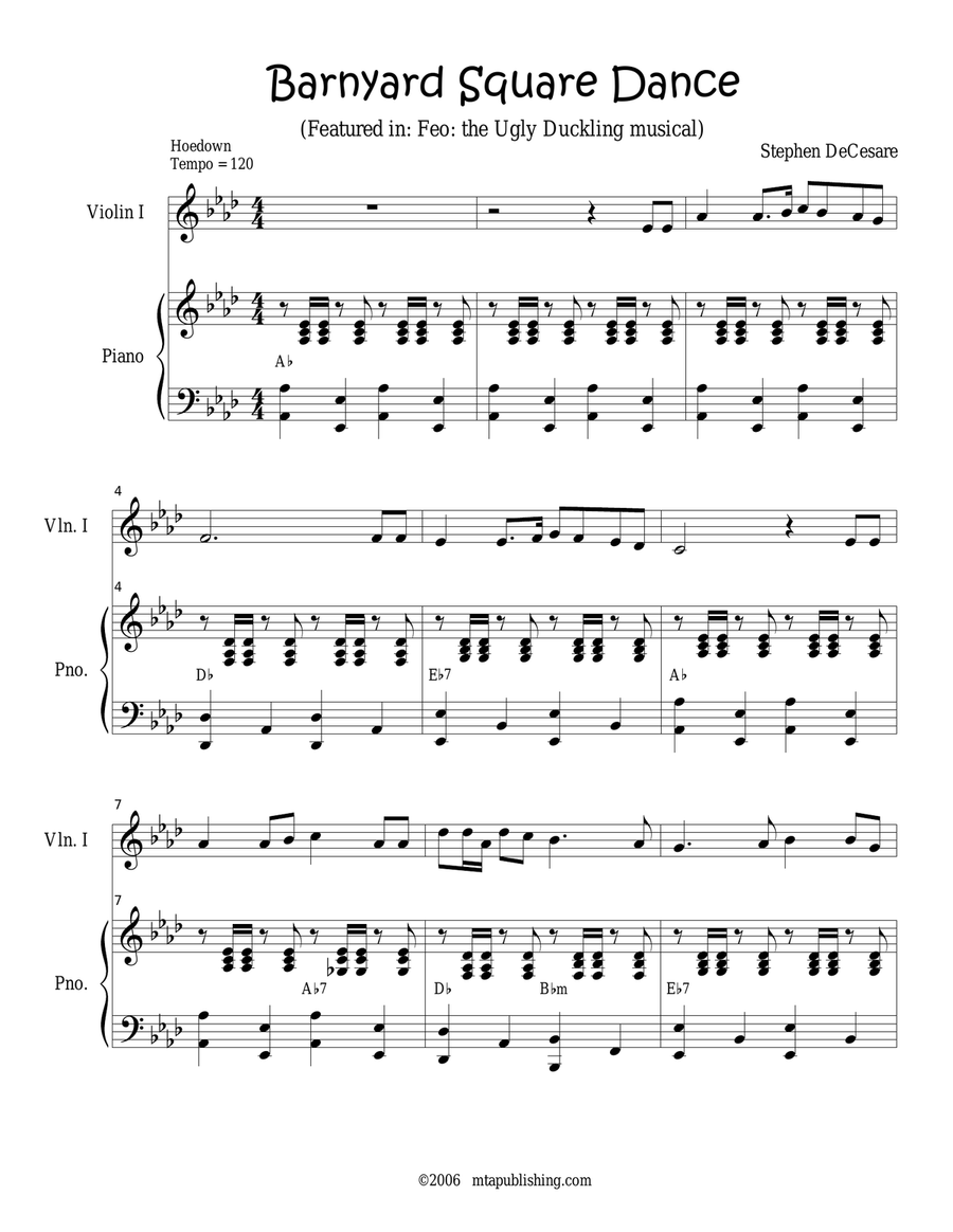 Barnyard Square Dance String Duet scores gallery preview page 1