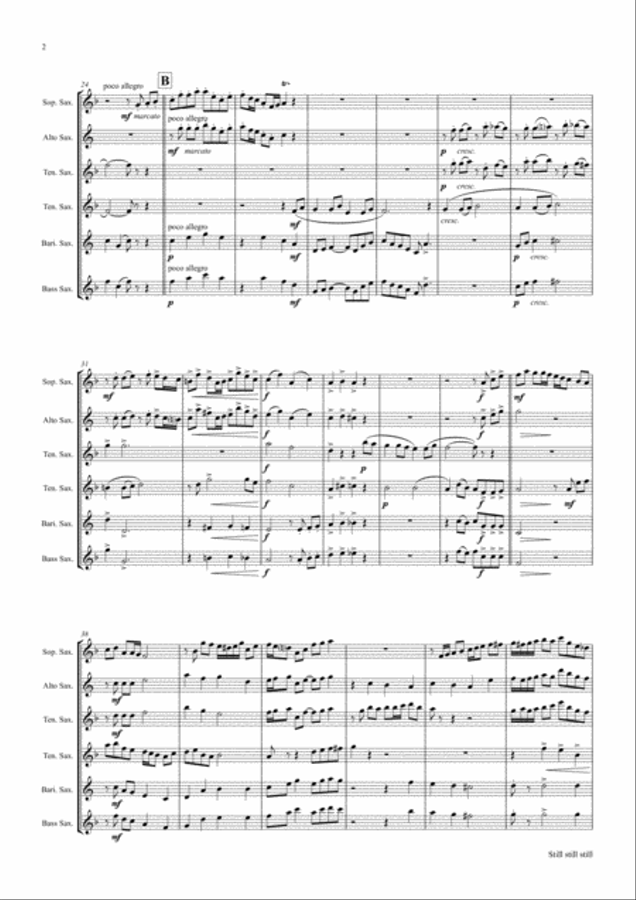 Still Still Still - Christmas song - Saxophone Quintet Saxophone Quintet scores gallery preview page 2