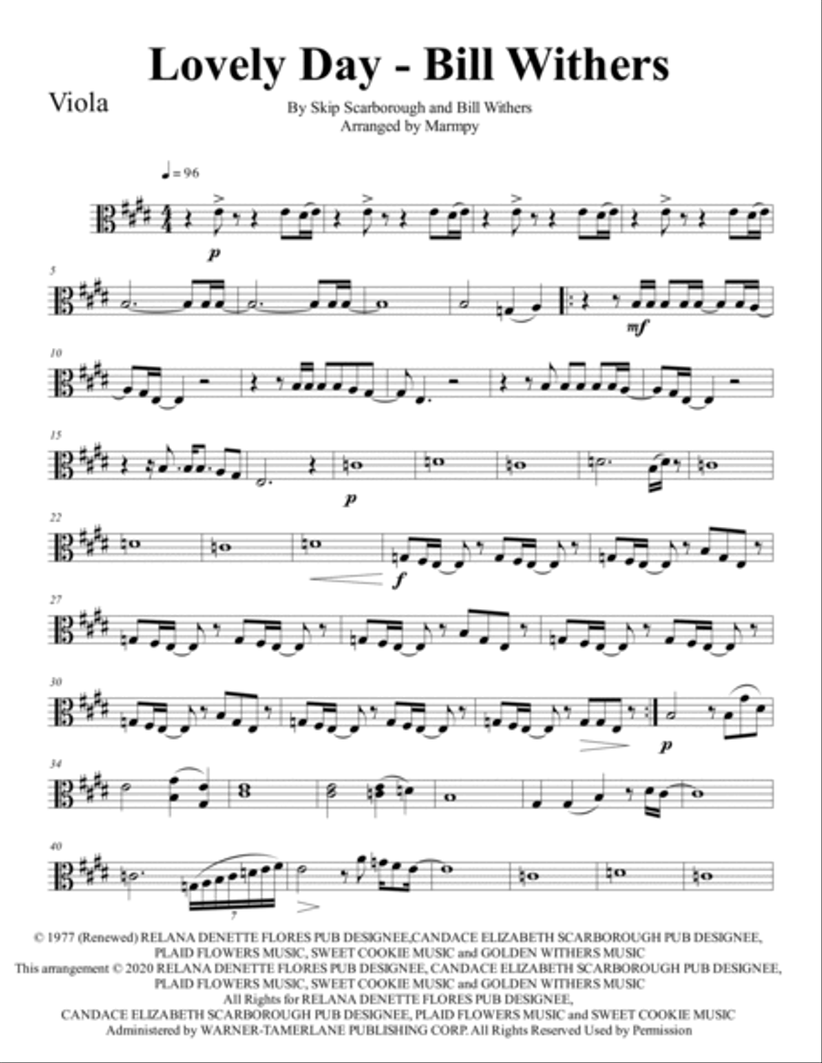Lovely Day String Quartet scores gallery preview page 5