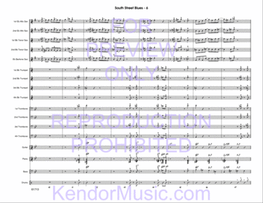 South Street Blues (Full Score) Jazz Ensemble scores gallery preview page 7