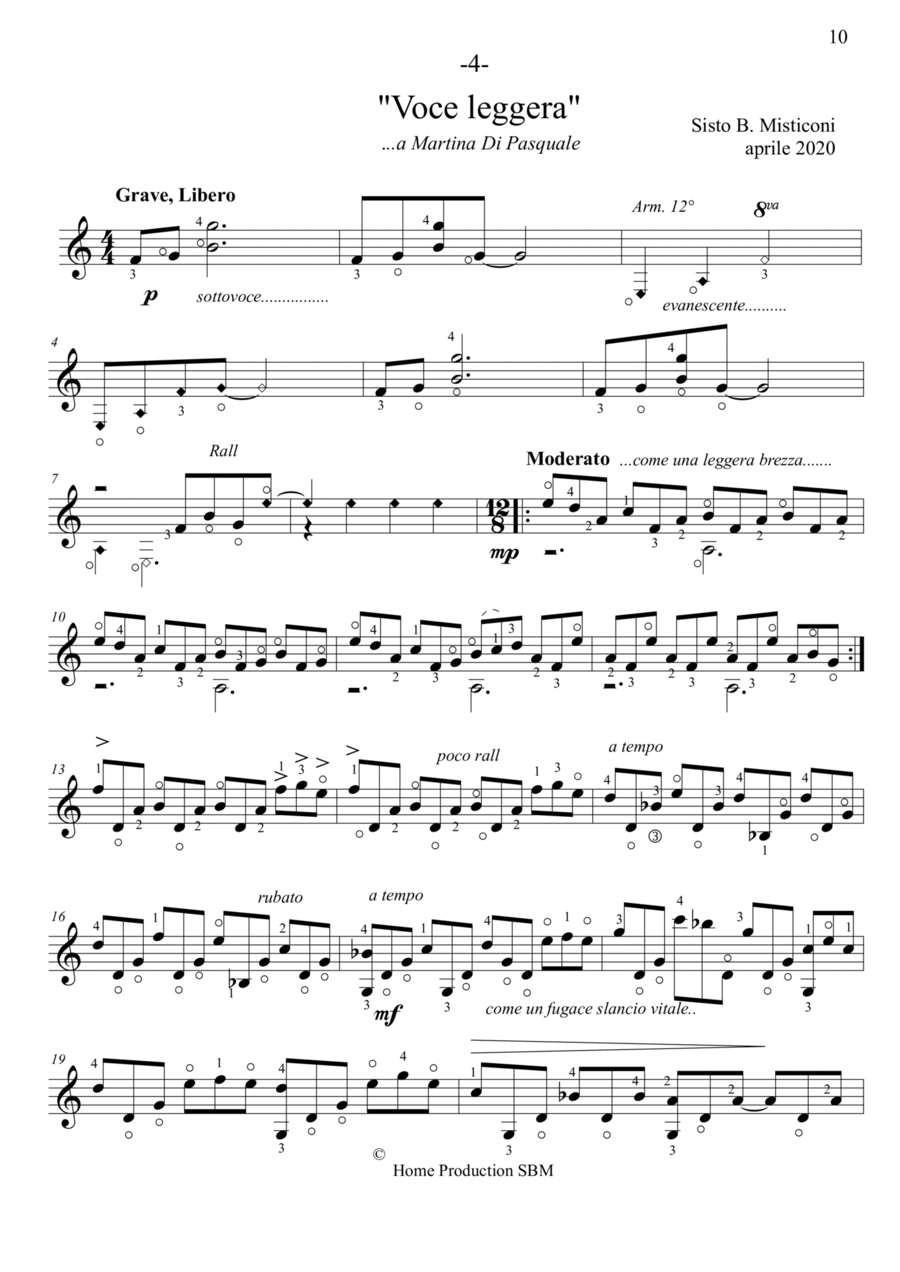 Voce leggera Voce leggera Acoustic Guitar scores gallery preview page 1