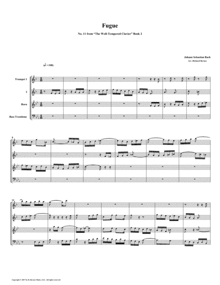 Fugue 11 from Well-Tempered Clavier, Book 2 (Brass Quartet) image number null