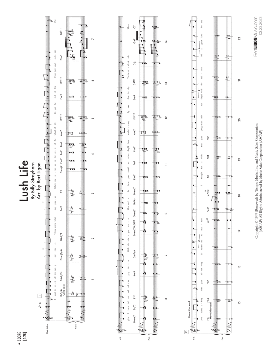 Lush Life Jazz Ensemble scores gallery preview page 1