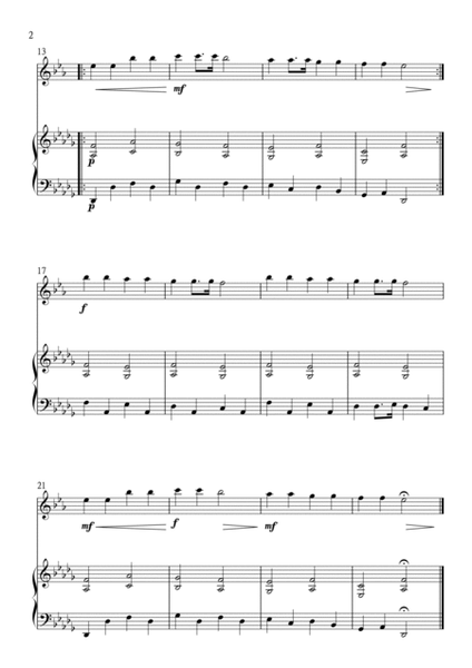 Twinkle Twinkle Little Star for Clarinet and Piano in Db Major. Very Easy. image number null