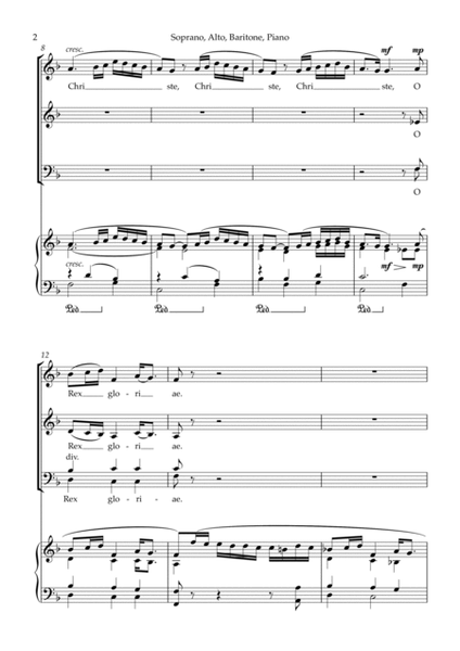 Domine Jesu Christe (SAB Choir/Piano) image number null