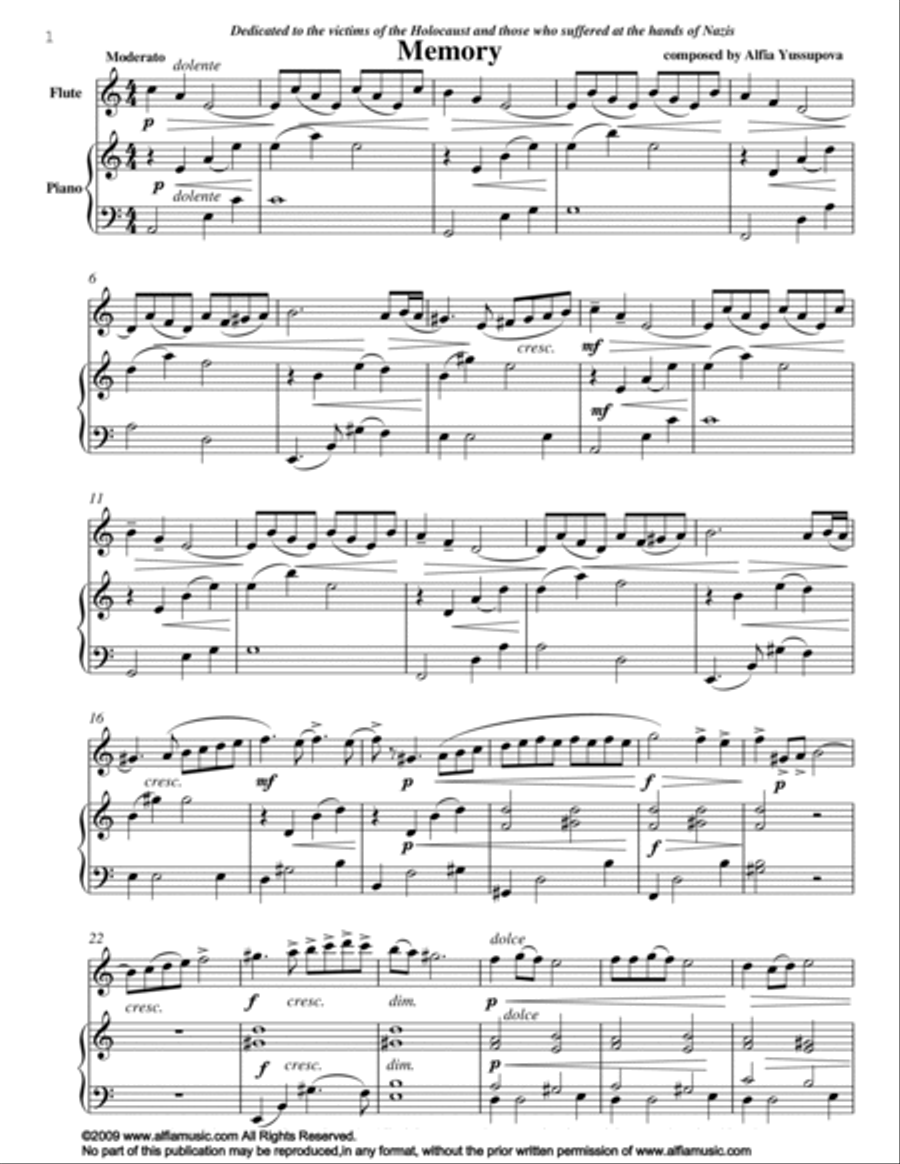 Memory Woodwind Duet scores gallery preview page 3