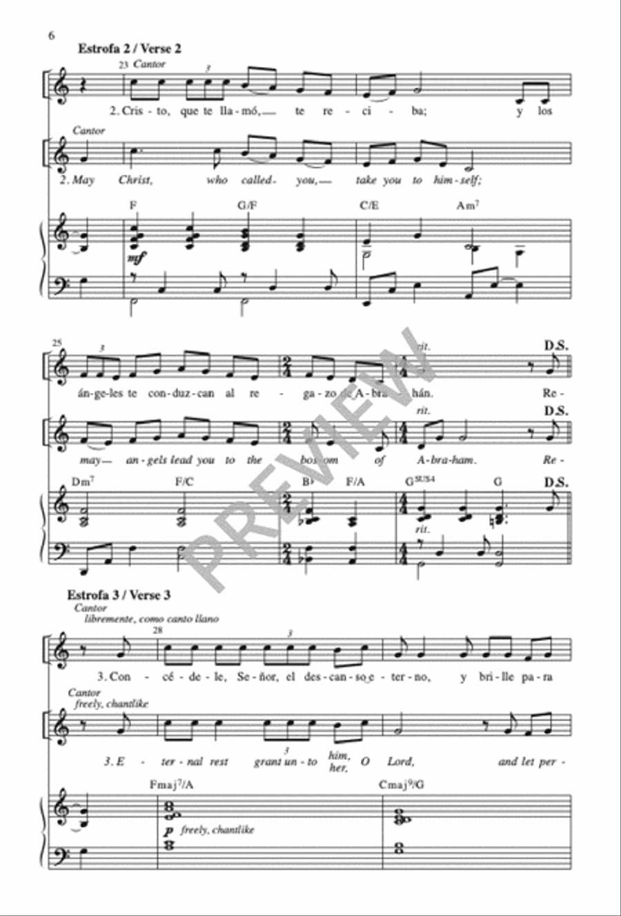 Santos de Dios / Saints of God Unison Choir scores gallery preview page 7