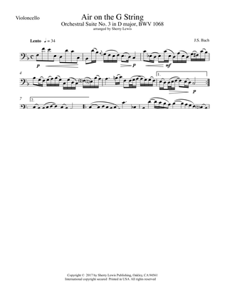 Air on the G String for Cello Solo, J.S. Bach