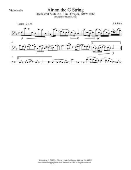 Air on the G String for Cello Solo, J.S. Bach image number null