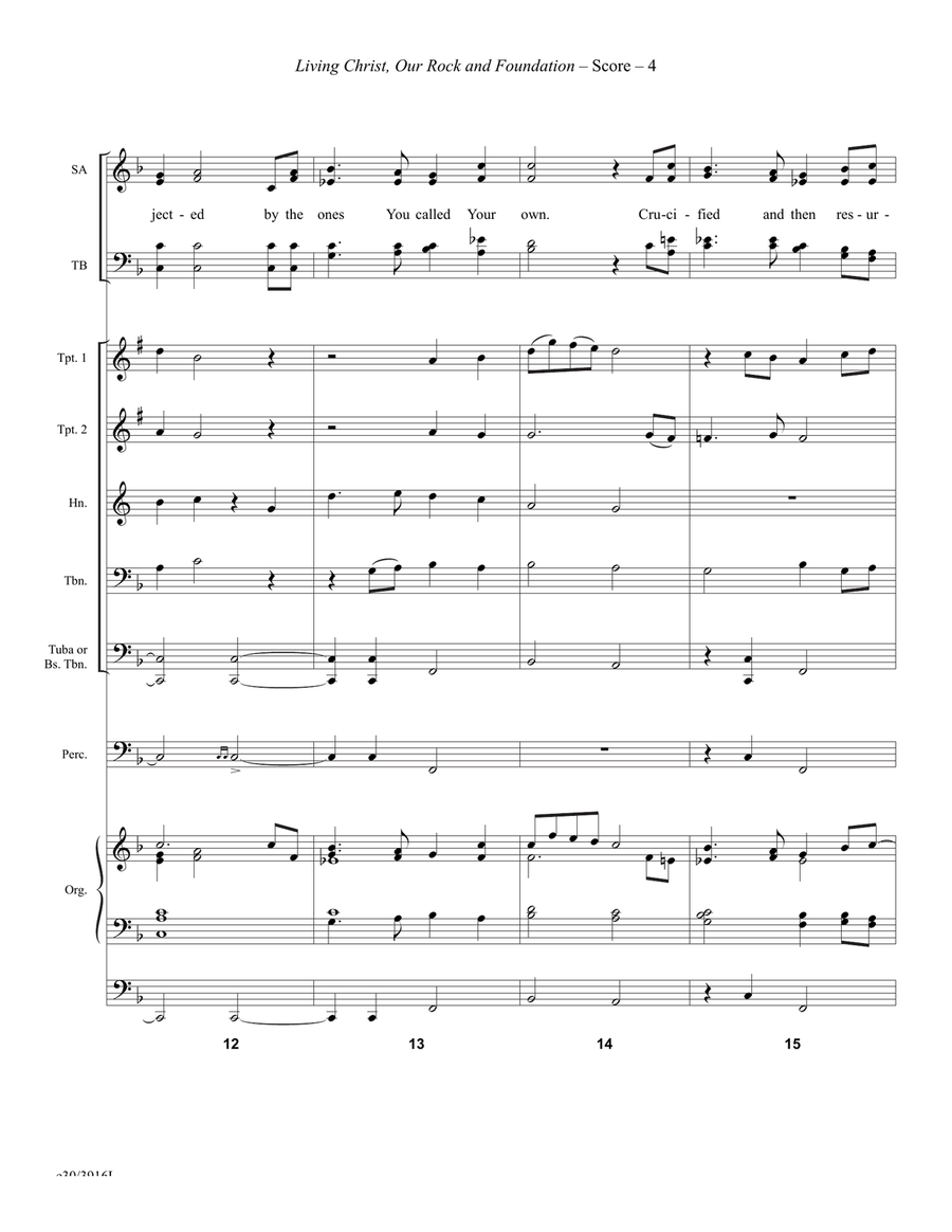 Living Christ, Our Rock and Foundation - Downloadable Score and Parts 4-Part scores gallery preview page 5