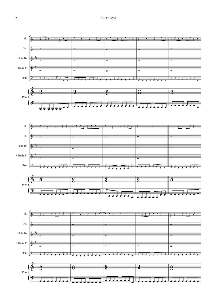 Fortnight Woodwind Quintet scores gallery preview page 2