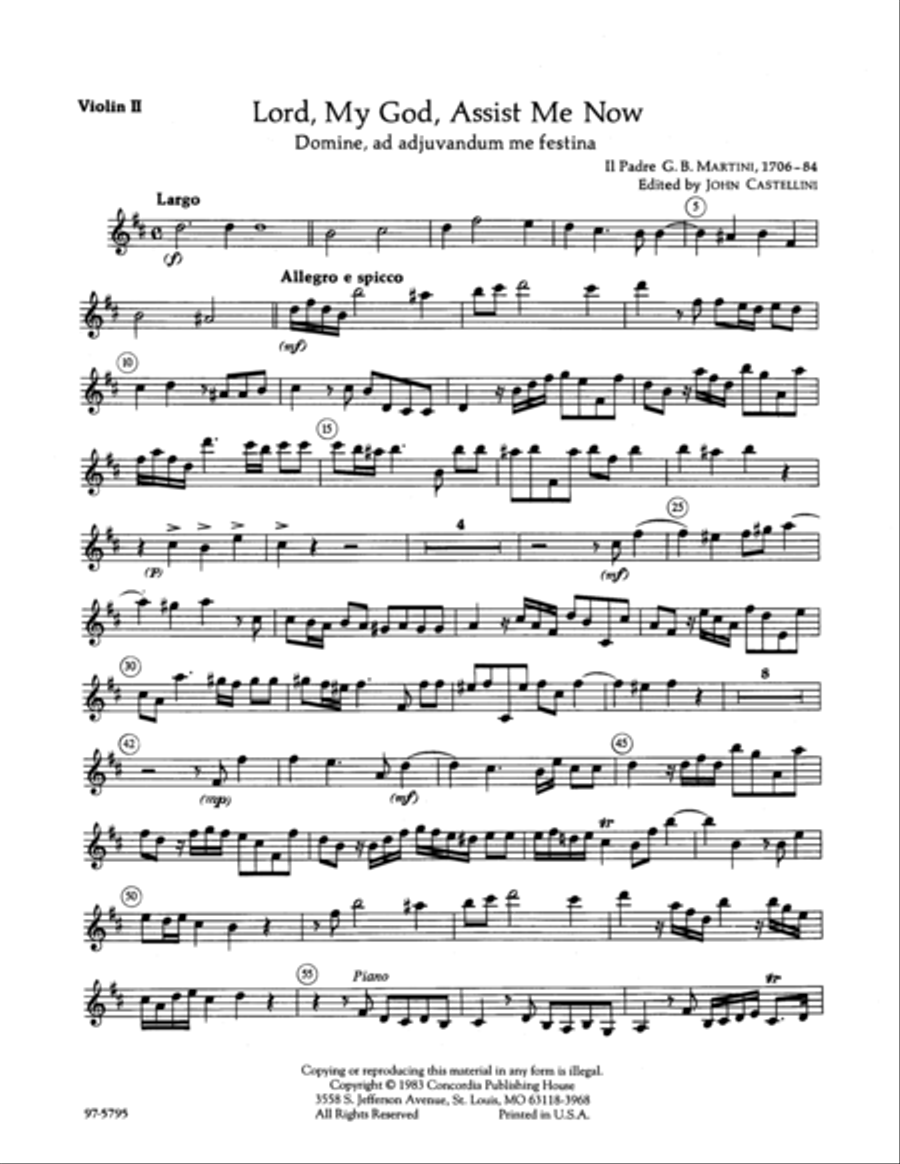 Lord, My God, Assist Me Now / Domine, ad adjuvandum me festina (Violin 2) Violin scores gallery preview page 2