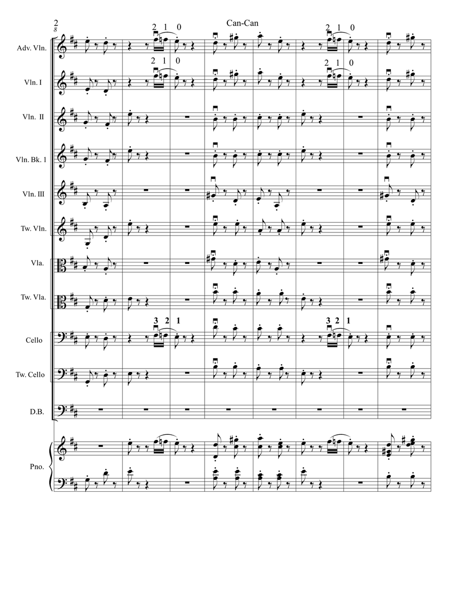 Can-Can from Orpheus and the Underworld for Multi-Level String Orchestra String Orchestra scores gallery preview page 5