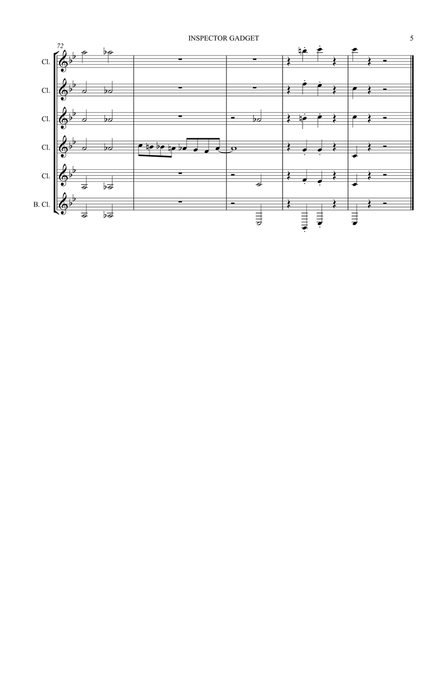 Inspector Gadget Woodwind Ensemble scores gallery preview page 5