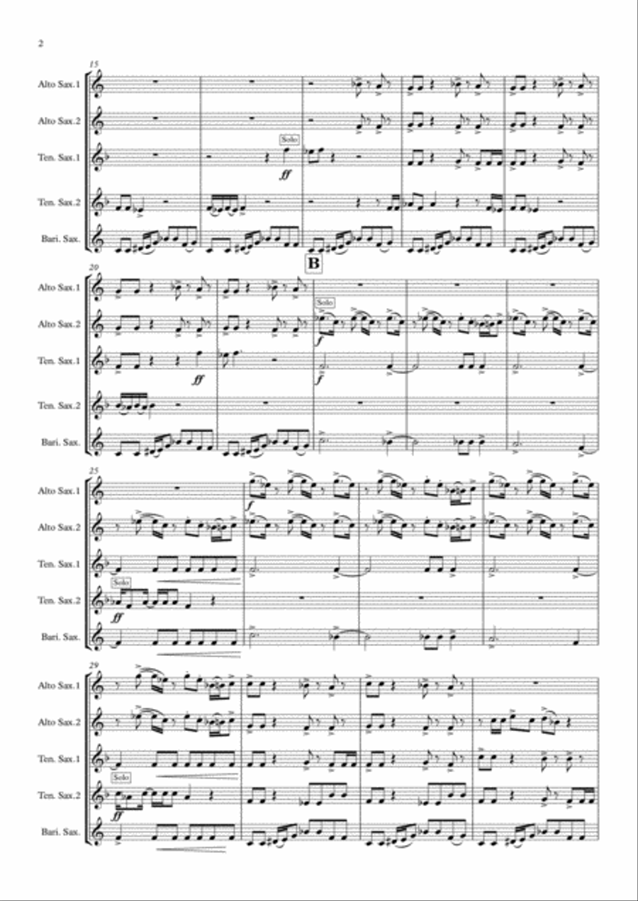 Ghostbusters Saxophone Quintet scores gallery preview page 2