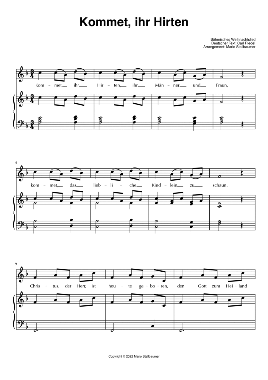 Kommet, ihr Hirten Kommet, ihr Hirten Voice scores gallery preview page 1