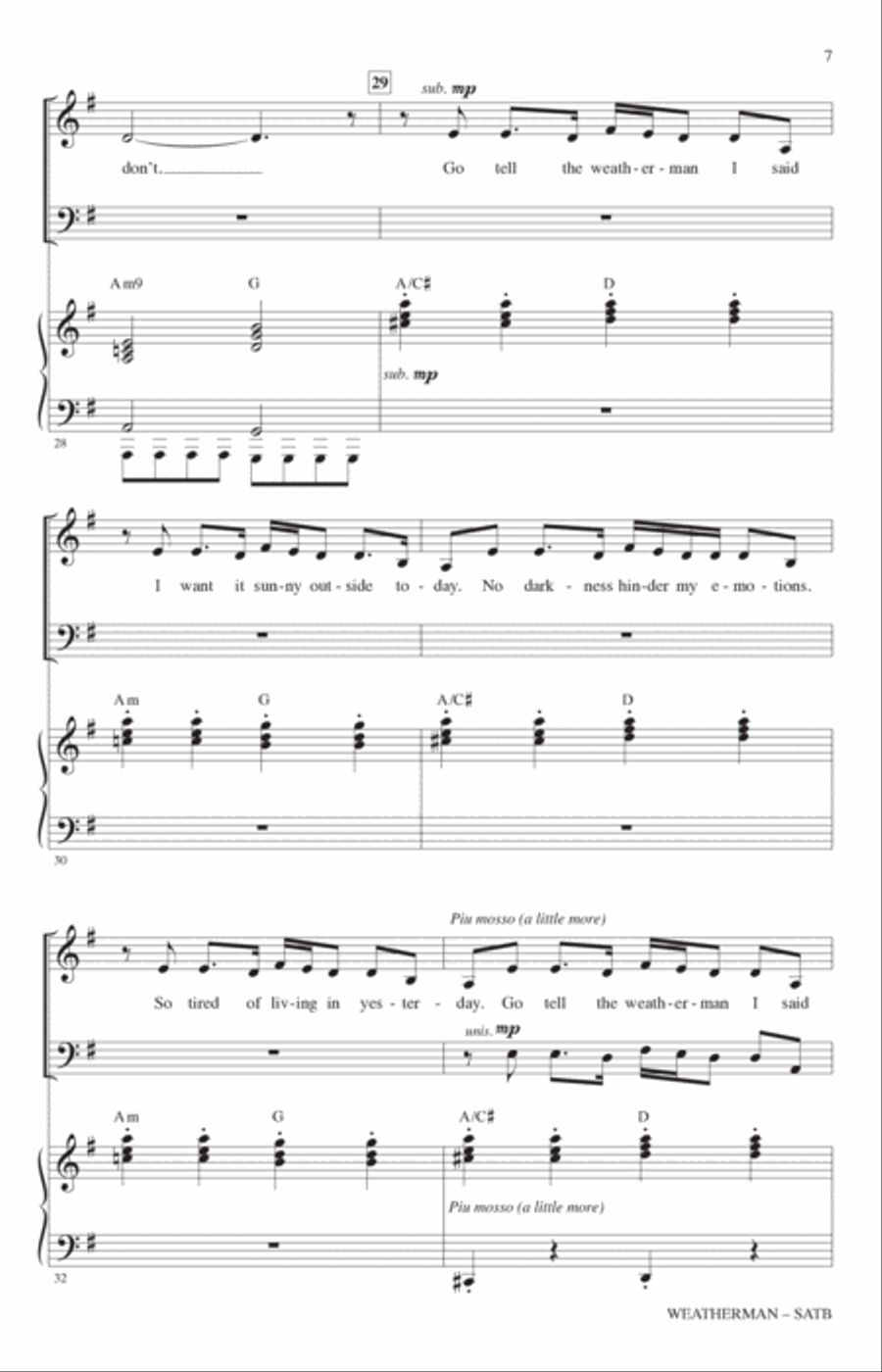 Weatherman (arr. Roger Emerson) 4-Part scores gallery preview page 5
