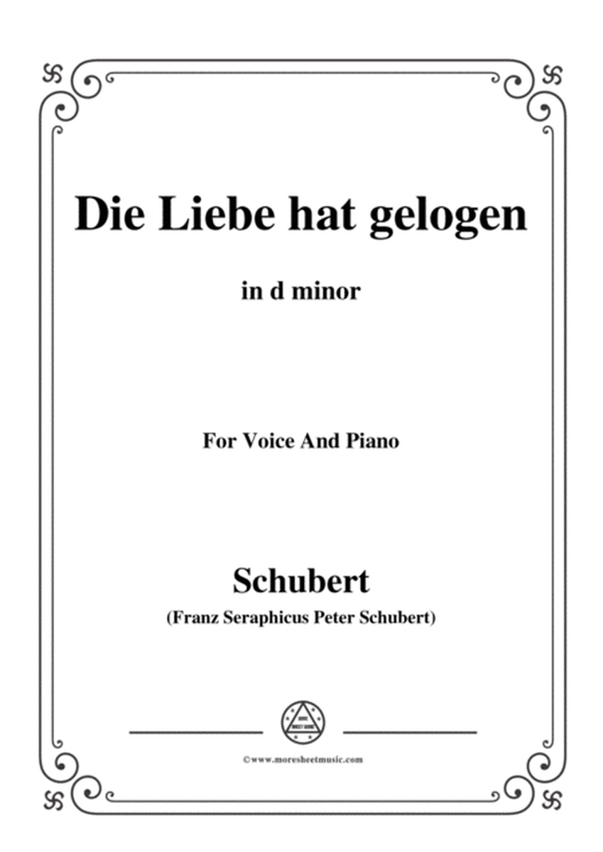 Schubert-Die Liebe hat gelogen,in d minor,Op.23,No.1,for Voice and Piano image number null